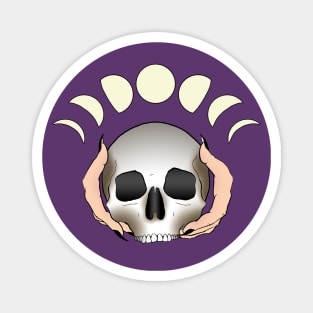 Moon Phase Skull Light Skin Magnet